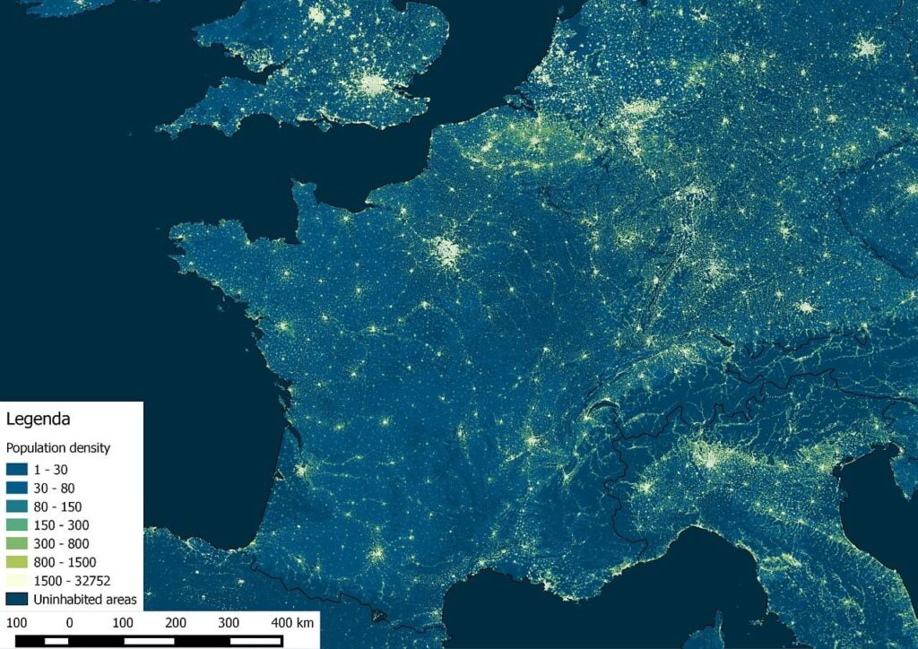 الحدود البرية والبحرية لفرنسا- عدد سكان فرنسا