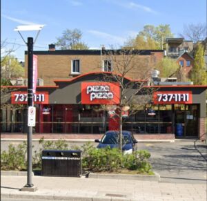 واجهة مطعم بيتزا بيتزا في كندا للمأكولات الحلال