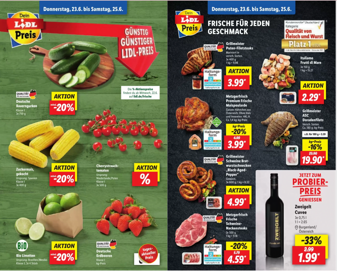 عروض متاجر ليدل Lidl في ألمانيا على كافة المواد الغذائيه