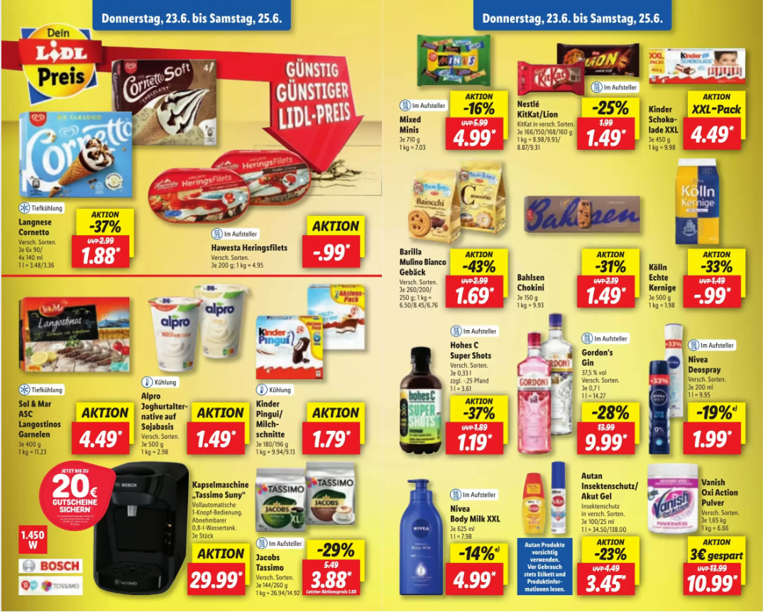 عروض متاجر ليدل Lidl في ألمانيا على كافة المواد الغذائيه