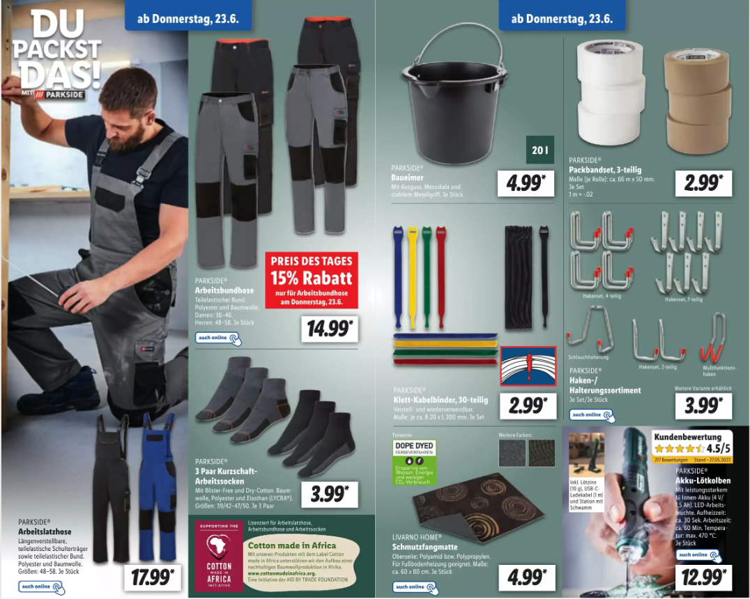 عروض متجر ليدل في ألمانيا على النباتات ومواد البناء