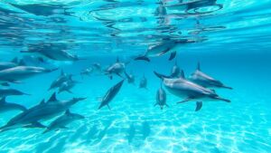  السباحة مع الدلافين في خليج الجزر