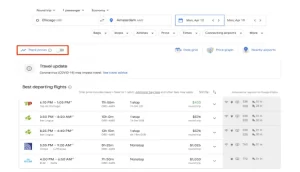 تعين التنبيهات لتعين التغيرات التي تطرأ على أسعار تذاكر الطيران في جوجل فلايت
