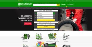 واجهة موقع Pkwteile.de لبيع قطع سيارات في ألمانيا