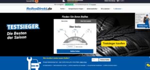 واجهة موقع ReifenDirekt.de لشراء قطع سيارات في ألمانيا