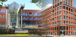 واجهة البناء الأمامية لمؤسسة فريدريش إيبرت ستيفتونج في ألمانيا التي تقدم منح طلابية