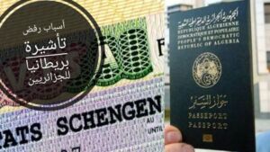 جواز سفر جزائري والتأشيرة البريطانية.